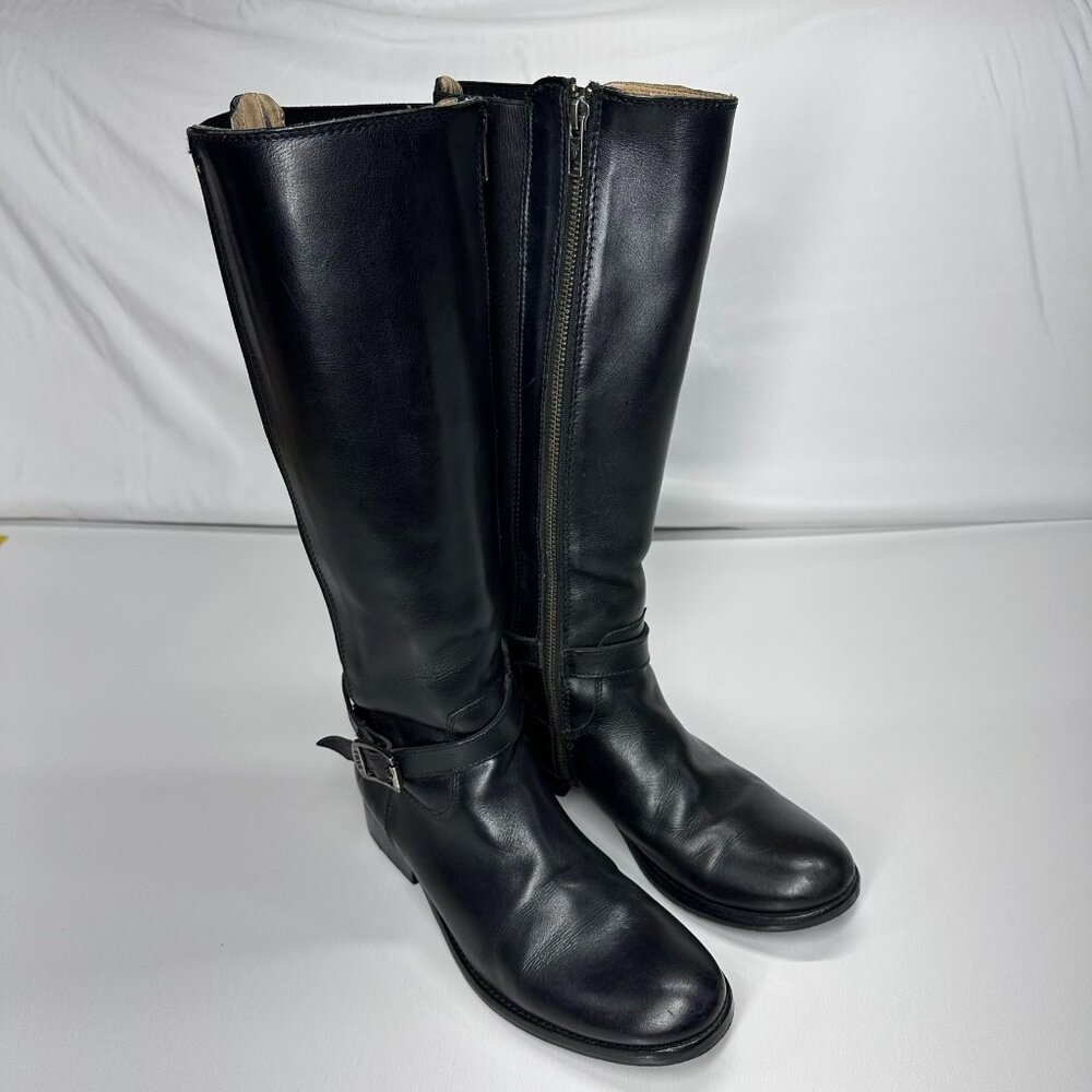 Frye Melissa Gore Inside Zip Tall Riding Boots Black Size 8.5B